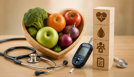 Nutrition fruits vegetables stethoscope