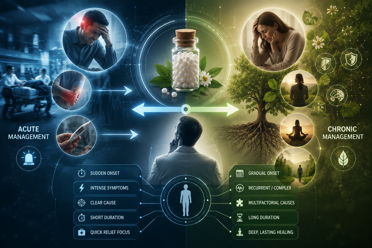 Clinical Case Philosophy in Homeopathy: Acute vs Chronic Management